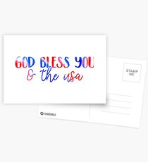 God Bless You & The USA Postcards