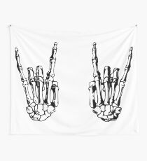 ROCK ON SKELETON HANDS Wall Tapestry