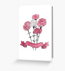 Thank You Carnation Watercolor Greeting Card