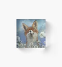 Dandelion fox Acrylic Block