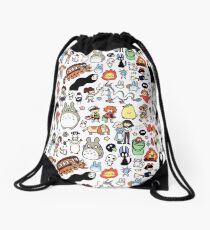 Kawaii Ghibli Doodle Drawstring Bag