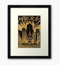Metropolis, Fritz Lang, 1926 - vintage movie poster, b&w Framed Print