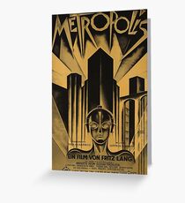 Metropolis, Fritz Lang, 1926 - vintage movie poster, b&w Greeting Card