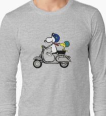 Snoopy and Woodstock on a Vespa Long Sleeve T-Shirt