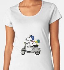 Snoopy and Woodstock on a Vespa Women's Premium T-Shirt