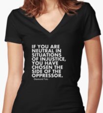 Human Rights Quote Protest Political Women's Fitted V-Neck T-Shirt