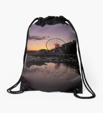 Torquay Harbour Sunset Drawstring Bag