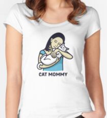 Camiseta entallada de cuello redondo Cat Mommy
