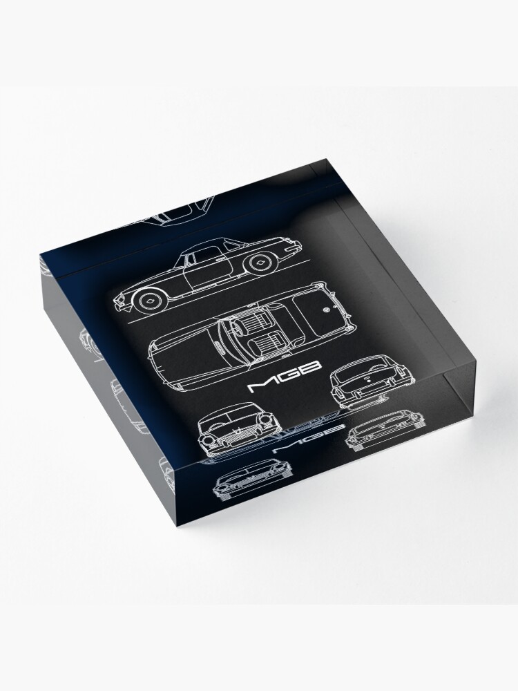 Alternate view of The MGB Blueprint Acrylic Block