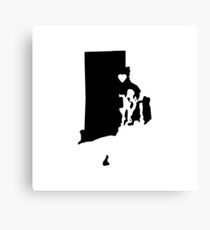 Rhode Island Love in Black Canvas Print