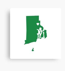 Rhode Island Love in Green Canvas Print