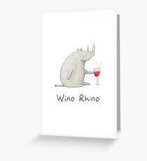 Wino Rhino Greeting Card