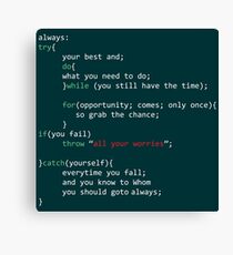Geek Coder Canvas Print
