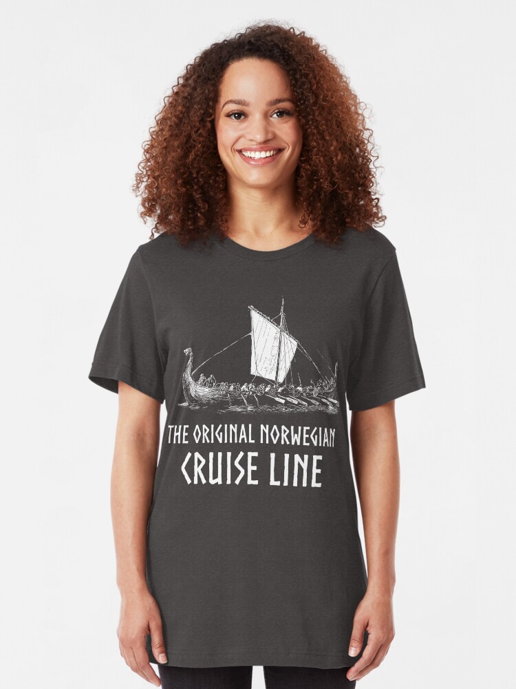 Alternative Ansicht von Viking Boat > Original Norwegian Cruise Line > Viking Slim Fit T-Shirt