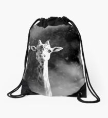 portrait of giraffe Drawstring Bag