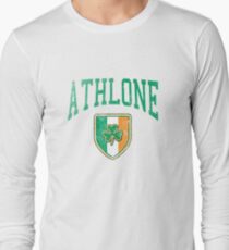 Athlone, Ireland with Shamrock Long Sleeve T-Shirt