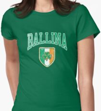 Ballina, Ireland with Shamrock Women's Fitted T-Shirt