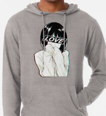 LIEBE traurig japanische Ästhetik Leichter Hoodie