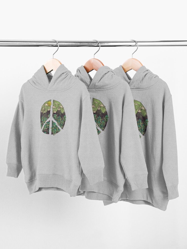 Alternate view of Peaceful Landscape Toddler Pullover Hoodie