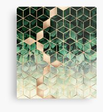 Leaves And Cubes Metal Print