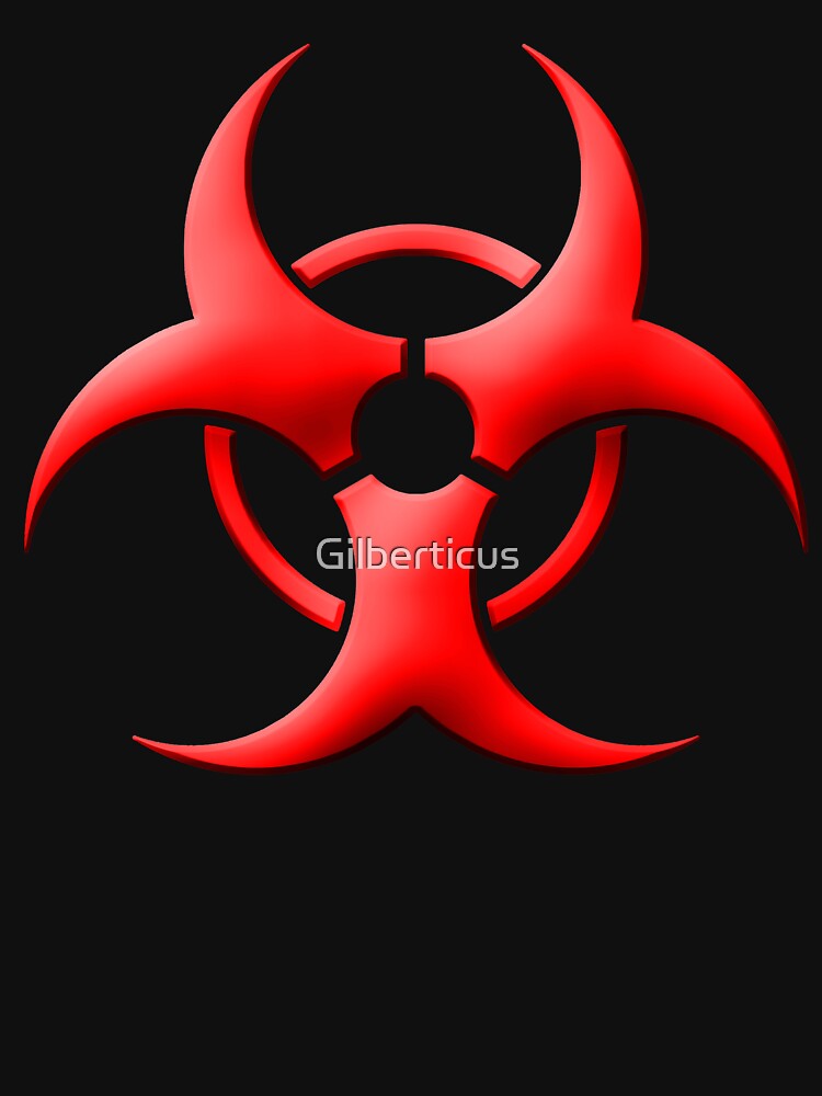 "New Biohazard Symbol (Red)" Long T-Shirt by Gilberticus | Redbubble