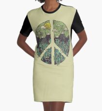 Peaceful Landscape Graphic T-Shirt Dress