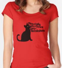 Pro-cats Pro-choice Pro-feminism Women's Fitted Scoop T-Shirt