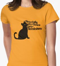 Pro-cats Pro-choice Pro-feminism Women's Fitted T-Shirt