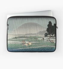 Rice Planting In Rain - Hiroshige Ando - 1858 - woodcut Laptop Sleeve