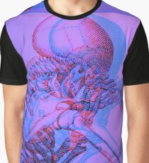 PurpSkeleton Glitchy Graphic T-Shirt