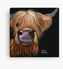 SCOTTISH HAIRY HIGHLAND COW 'HENRY' By Shirley MacArthur Canvas Print