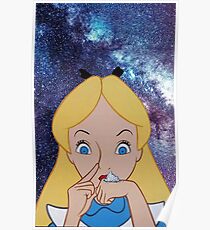 Alice im Wunderland macht einen Stoß Poster