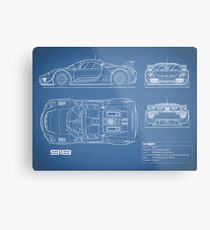 The 918 Spyder Blueprint Metal Print