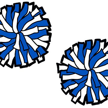 Pom Poms (Blue & White) | Sticker