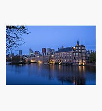 Hague Netherlands Night Skyline Photographic Print