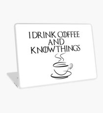 I drink coffee and know things Laptop Skin
