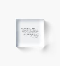 your time is limited - steve jobs Acrylic Block