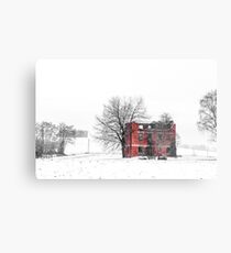 snow covering an abandoned farm Metal Print
