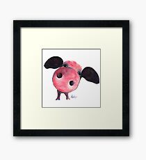 NOSEY PIG ' CLARENCE ' By Shirley MacArthur Framed Print