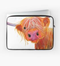 Highland Cow PRiNT 'Angus' by Shirley MacArthur Laptop Sleeve