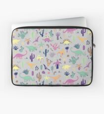 Dinosaurier-Wüste - Pfirsich, Minze und Marine - Spaßmuster durch Cecca Designs Laptoptasche