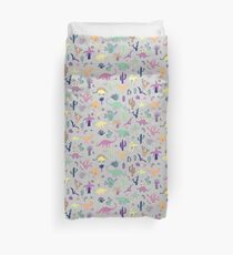 Dinosaur Desert - peach, mint and navy - fun pattern by Cecca Designs Duvet Cover