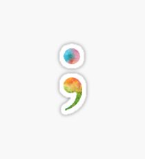 Semicolon - Rainbow Watercolor Sticker
