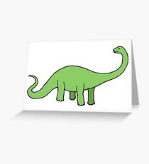 Happy Diplodocus - dinosaur design by Cecca Designs Greeting Card