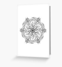 Manta Ray Spiral Mandala Tribal and Native Style Print - Large Scale Print - 50"x50" Greeting Card