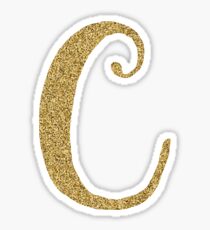 Letter 'C' Gold Glitter Initial Sticker