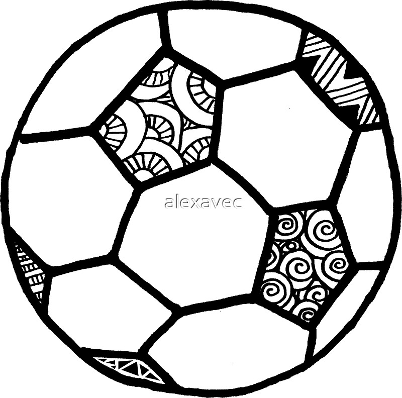 "Zentangle Soccer Ball" Stickers by alexavec Redbubble