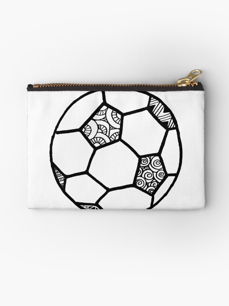 "Zentangle Soccer Ball" Studio Pouches by alexavec Redbubble