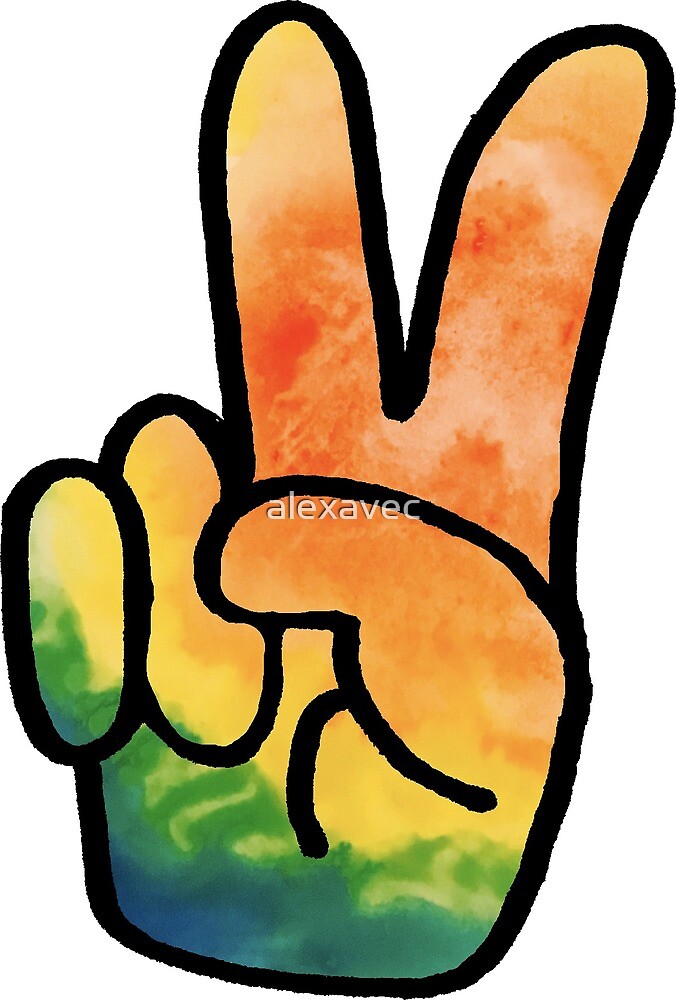 Rainbow Tie Dye Peace Sign Watercolor By Alexavec Redbubble 