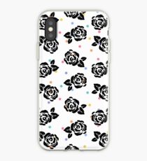 Polka Dot Roses in Black iPhone Case